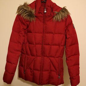 Calvin Klein Short Faux Fur Trimmed Puffer Coat Women XS